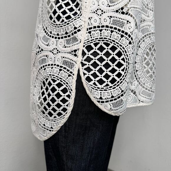 Sundance Shadow Dance Crochet‎ Lace Top White Size Small - Picture 2 of 9